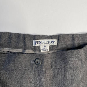 Vintage Pendleton Pants Women 18 100% Wool Gray Flare